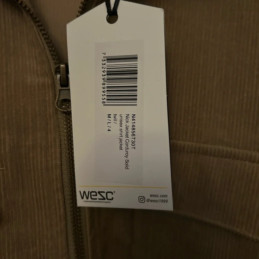 NWT WESC CORDUROY shacket. Mens M/ Women’s L - Picture 4 of 6